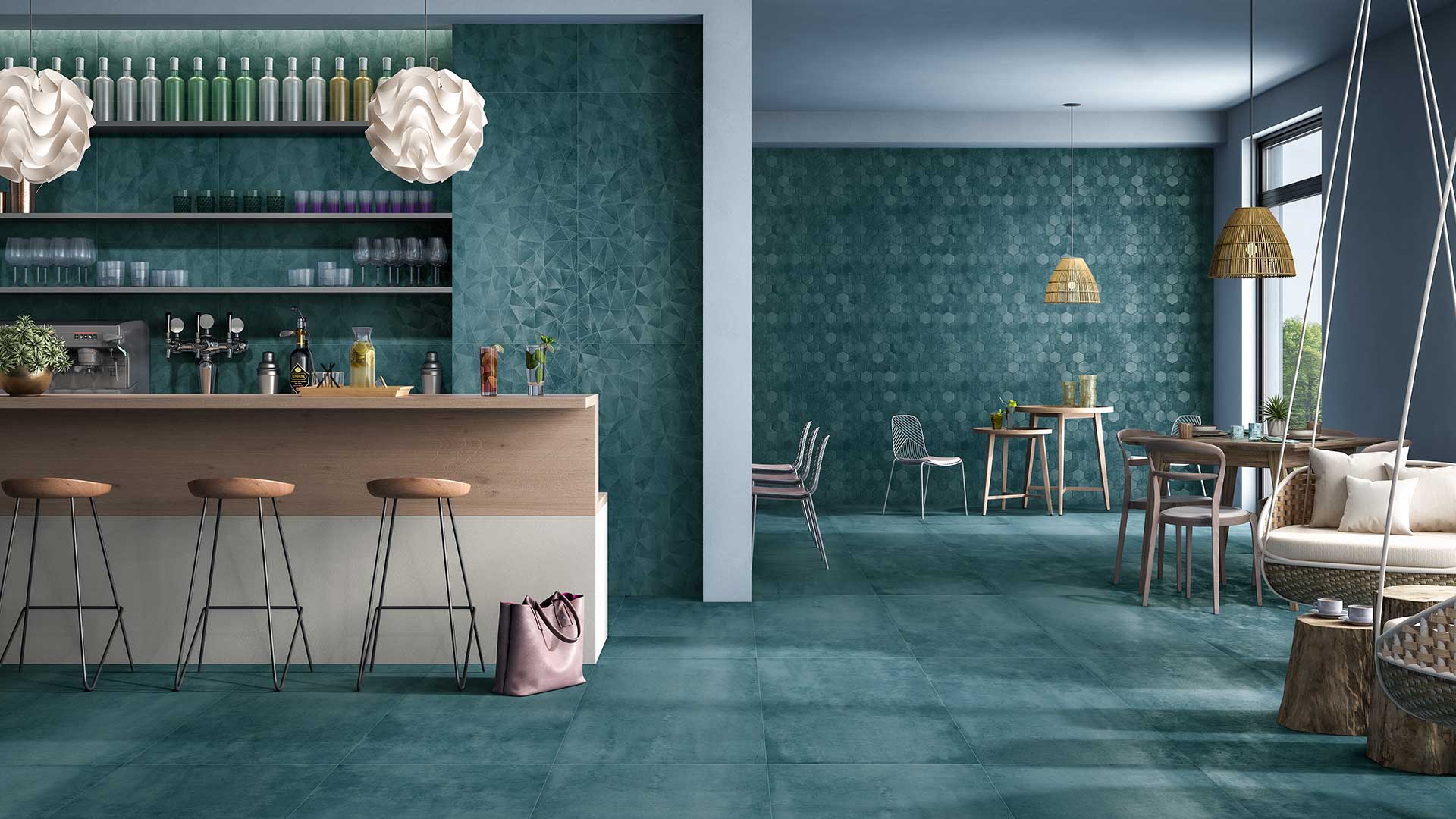 AZZURITE BLUE HEXAGONE